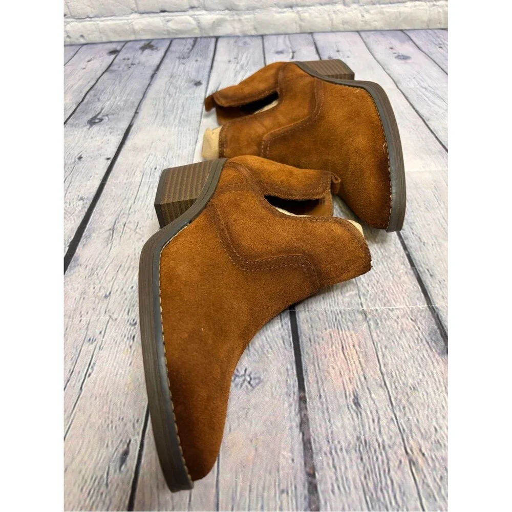 NWT Sonoma Woodcut Whiskey Western Coastal Cowgirl Suede Leather Ankle Boots 9